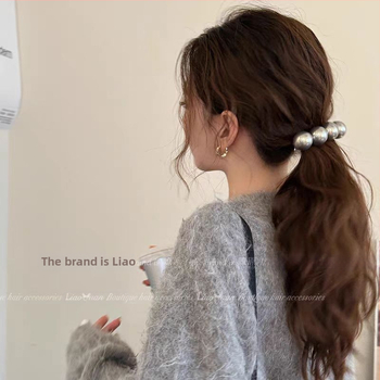 Καρφίτσα μαλλιών με μεγάλες πέρλες, γαλλικού στυλ, χειροποίητη, κομψό καθημερινό αξεσουάρ