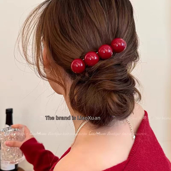 Καρφίτσα μαλλιών με μεγάλες πέρλες, γαλλικού στυλ, χειροποίητη, κομψό καθημερινό αξεσουάρ