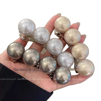 Καρφίτσα μαλλιών με μεγάλες πέρλες, γαλλικού στυλ, χειροποίητη, κομψό καθημερινό αξεσουάρ