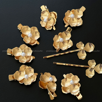 Κλιπ μαλλιών με λουλούδι από μαργαριτάρια για παιδιά – αξεσουάρ κεφαλής, Άνοιξη 2025