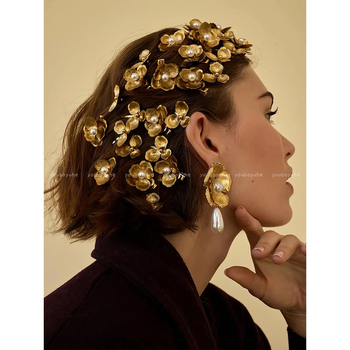 Κλιπ μαλλιών με λουλούδι από μαργαριτάρια για παιδιά – αξεσουάρ κεφαλής, Άνοιξη 2025