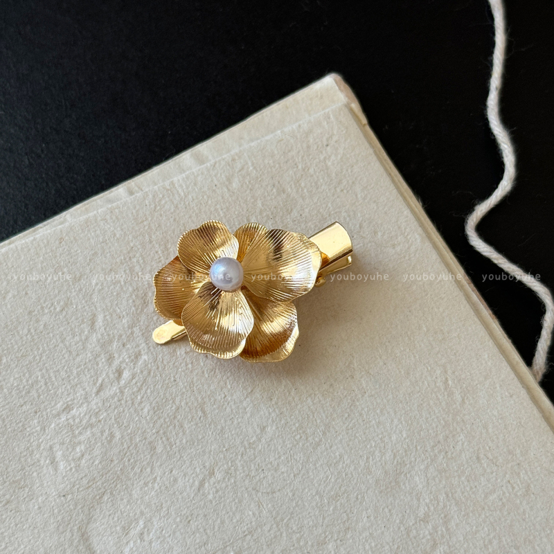 Κλιπ μαλλιών με λουλούδι από μαργαριτάρια για παιδιά – αξεσουάρ κεφαλής, Άνοιξη 2025