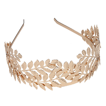 Χειροποίητος μεταλλικός κεφαλόδεσμος για γυναίκες με φύλλα σε vintage Μπαρόκ στυλ και πολλαπλά φύλλα στέμμα