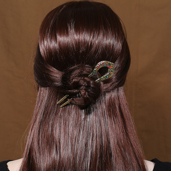Luo Xiang У-образна щипка за коса, ретро стил ханфу, сплав
