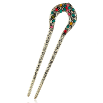 Luo Xiang У-образна щипка за коса, ретро стил ханфу, сплав