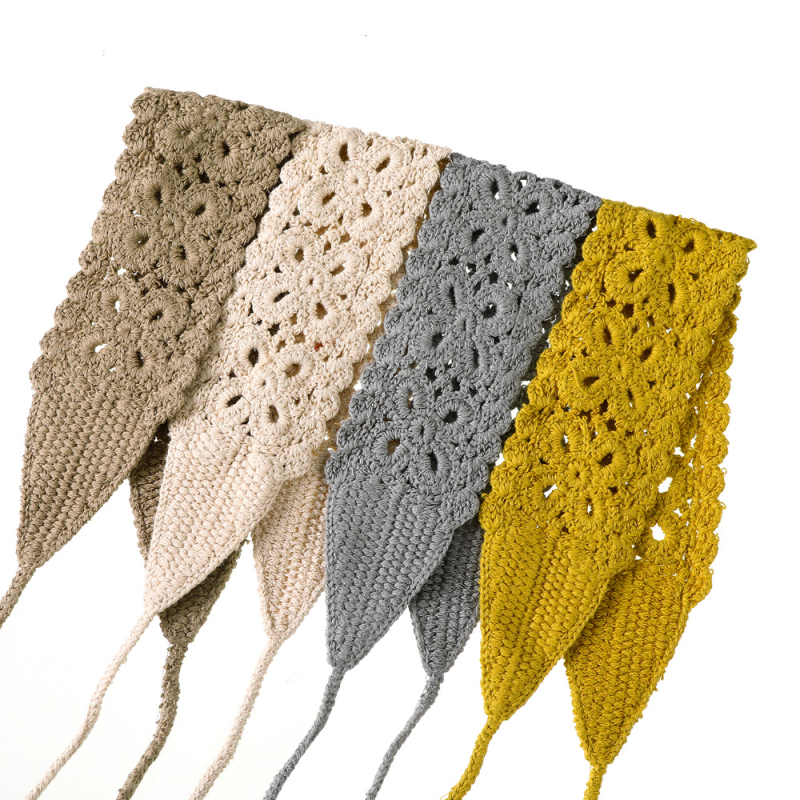 Πλεκτή κορδέλα μαλλιών με λουλούδι και γεωμετρικό σχέδιο, ανεξάρτητη συσκευασία, κατάλληλη ως δώρο για γάμο ή εταιρικά δώρα