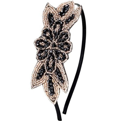 Κορδέλα μαλλιών με χάντρες σε μοτίβο φύλλου και στρας, από πλαστικό/ρητίνη, γυναικεία μινιμαλιστική εμφάνιση, καρό σχέδιο, κυκλοφορία άνοιξη 2024