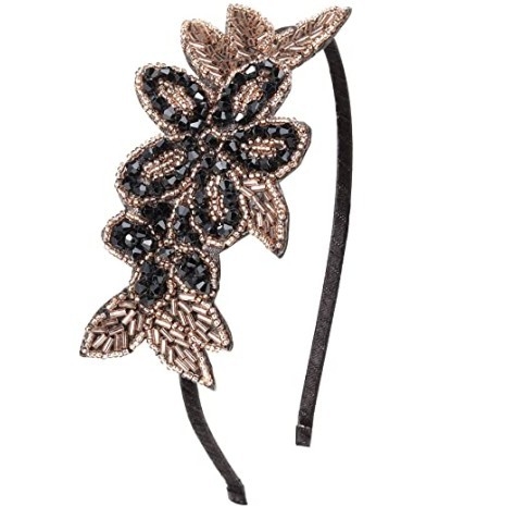 Κορδέλα μαλλιών με χάντρες σε μοτίβο φύλλου και στρας, από πλαστικό/ρητίνη, γυναικεία μινιμαλιστική εμφάνιση, καρό σχέδιο, κυκλοφορία άνοιξη 2024