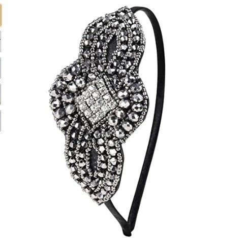 Κορδέλα μαλλιών με χάντρες σε μοτίβο φύλλου και στρας, από πλαστικό/ρητίνη, γυναικεία μινιμαλιστική εμφάνιση, καρό σχέδιο, κυκλοφορία άνοιξη 2024