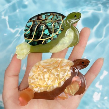 Perfia – χειροποίητο κλιπ μαλλιών με οξικό οξύ, μοτίβ χελώνας, γυναικείος Cartoon στυλ, Gripper, φρέσκο και γλυκό στυλ, άνοιξη 2025