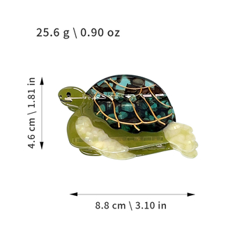 Perfia – χειροποίητο κλιπ μαλλιών με οξικό οξύ, μοτίβ χελώνας, γυναικείος Cartoon στυλ, Gripper, φρέσκο και γλυκό στυλ, άνοιξη 2025