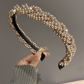 Ρετρό κορδέλα για το κεφάλι με χάντρες, χειροποίητο, τεχνητά μαργαριτάρια, δροσερό και γλυκό στυλ, για γυναίκες