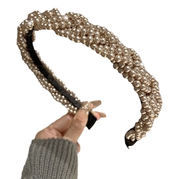 Ρετρό κορδέλα για το κεφάλι με χάντρες, χειροποίητο, τεχνητά μαργαριτάρια, δροσερό και γλυκό στυλ, για γυναίκες