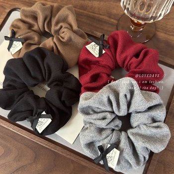 Λαστιχάκι μαλλιών πλεκτή μάλλινη μπάλα - κορεατικό στυλ, φρέσκο και γλυκό, χειμώνας 2024