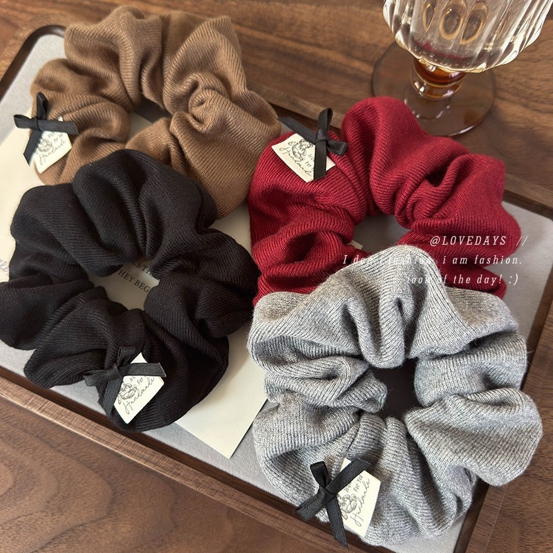 Λαστιχάκι μαλλιών πλεκτή μάλλινη μπάλα - κορεατικό στυλ, φρέσκο και γλυκό, χειμώνας 2024