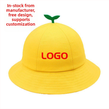 Vaikų žvejybos skrybelė su LOGO spauda lauko naudoti – saulės apsauga, kvėpuojanti, trumpas vizierius; medvilnės-poliesterio audinys; tinkama amžiams 2–6 metų