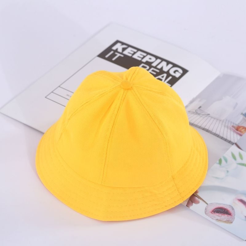 Vaikų žvejybos skrybelė su LOGO spauda lauko naudoti – saulės apsauga, kvėpuojanti, trumpas vizierius; medvilnės-poliesterio audinys; tinkama amžiams 2–6 metų