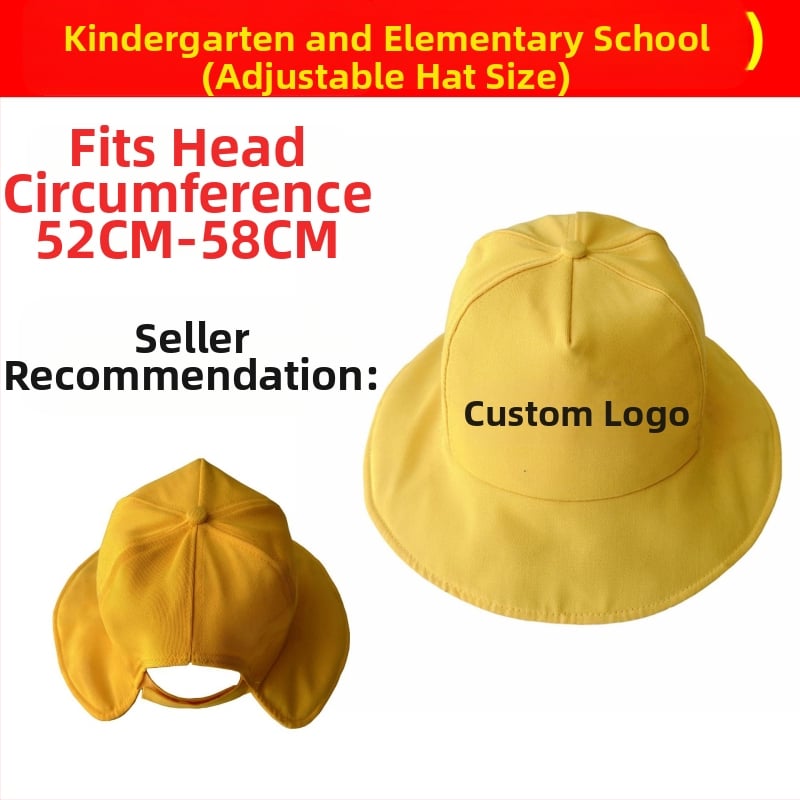 Vaikų žvejybos skrybelė su LOGO spauda lauko naudoti – saulės apsauga, kvėpuojanti, trumpas vizierius; medvilnės-poliesterio audinys; tinkama amžiams 2–6 metų