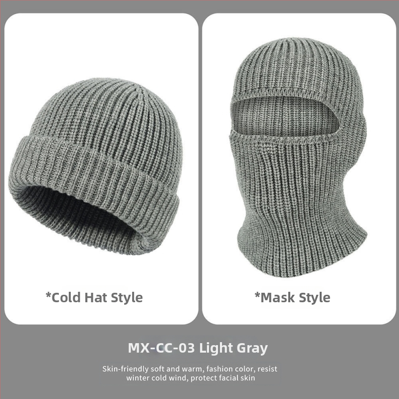 Μπαλακλάβα ποδηλασίας: Αντιανεμική, ζεστή πλεκτή κουκούλα με προστασία για τα αυτιά, Unisex, Πολυεστέρας