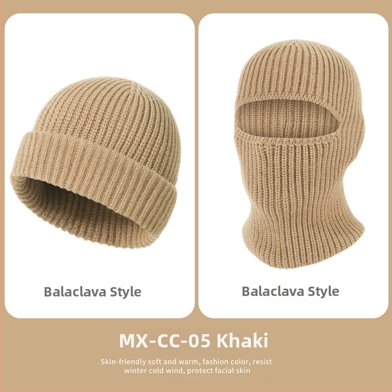 Μπαλακλάβα ποδηλασίας: Αντιανεμική, ζεστή πλεκτή κουκούλα με προστασία για τα αυτιά, Unisex, Πολυεστέρας