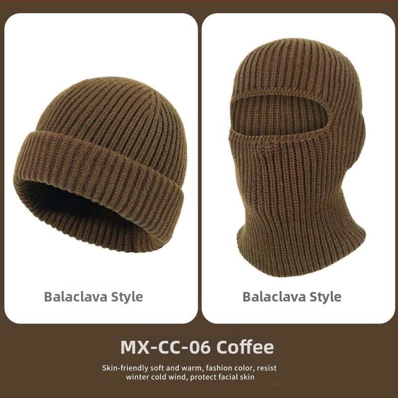 Μπαλακλάβα ποδηλασίας: Αντιανεμική, ζεστή πλεκτή κουκούλα με προστασία για τα αυτιά, Unisex, Πολυεστέρας