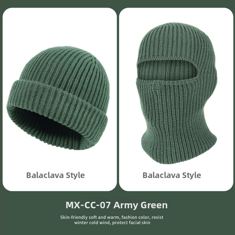 Μπαλακλάβα ποδηλασίας: Αντιανεμική, ζεστή πλεκτή κουκούλα με προστασία για τα αυτιά, Unisex, Πολυεστέρας