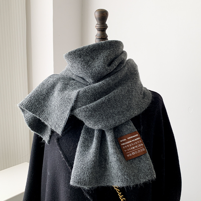 Vuneni šal, warp-pletenje, topao zimi, korejski stil minimalističan, visoka kvaliteta