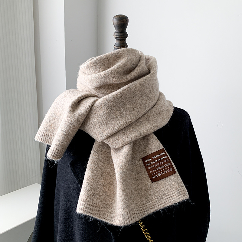 Vuneni šal, warp-pletenje, topao zimi, korejski stil minimalističan, visoka kvaliteta