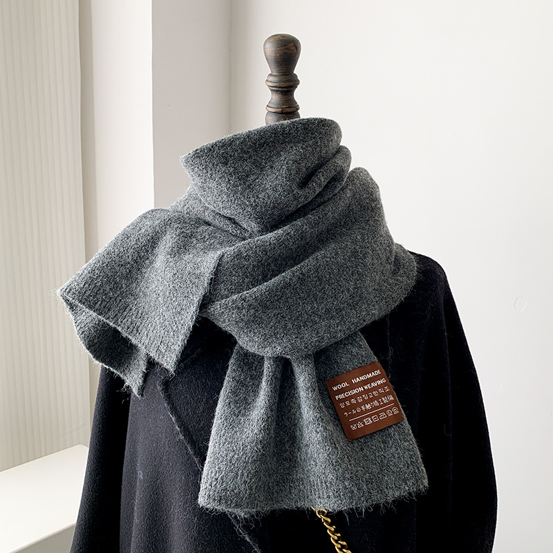 Vuneni šal, warp-pletenje, topao zimi, korejski stil minimalističan, visoka kvaliteta