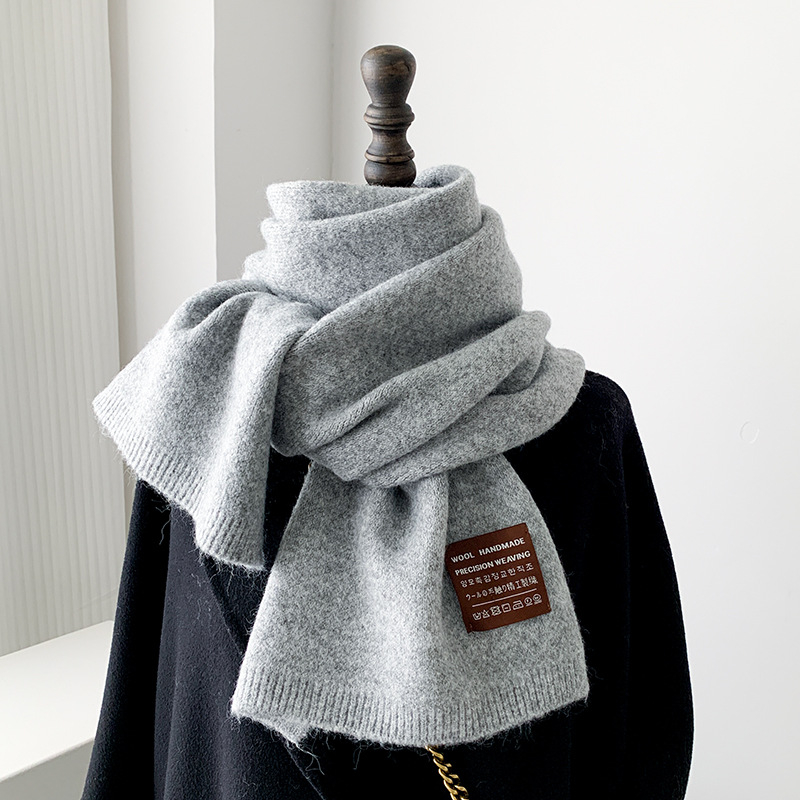 Vuneni šal, warp-pletenje, topao zimi, korejski stil minimalističan, visoka kvaliteta