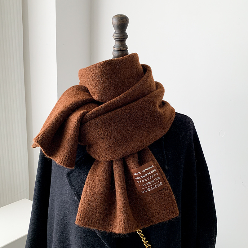 Vuneni šal, warp-pletenje, topao zimi, korejski stil minimalističan, visoka kvaliteta