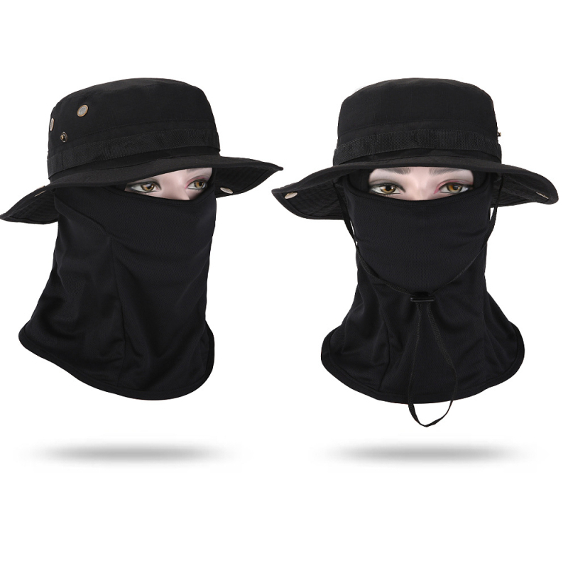 Καμουφλαρισμένο καπέλο μπούνι με κυκλικό γείσο, βαμβάκι-πολυεστέρας, unisex, σχέδιο με πλέγμα, για εξωτερικούς χώρους