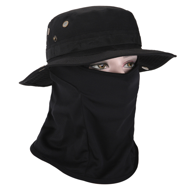 Καμουφλαρισμένο καπέλο μπούνι με κυκλικό γείσο, βαμβάκι-πολυεστέρας, unisex, σχέδιο με πλέγμα, για εξωτερικούς χώρους