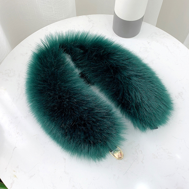 Ink műszőrmés galléros sál, kötött nejlonból, meleg téli kiegészítő, 12 cm szélesség