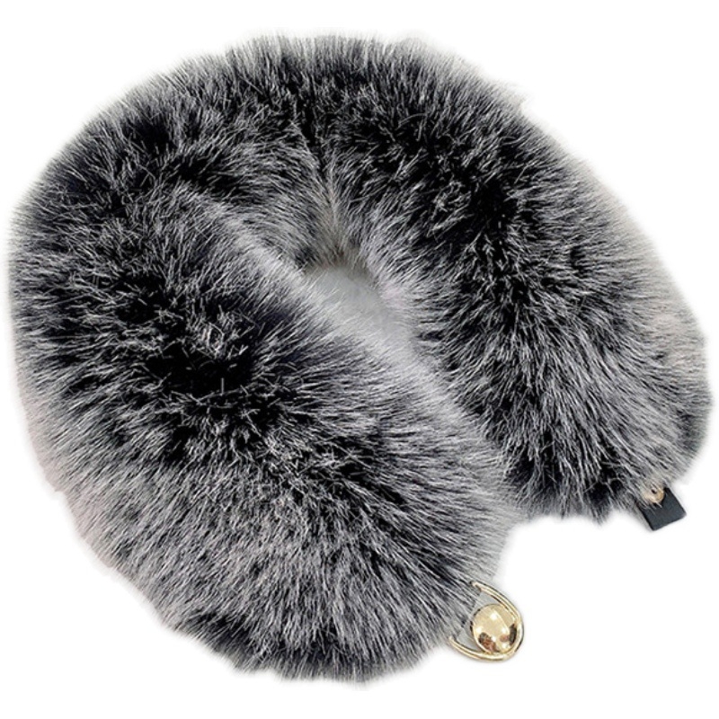 Ink műszőrmés galléros sál, kötött nejlonból, meleg téli kiegészítő, 12 cm szélesség