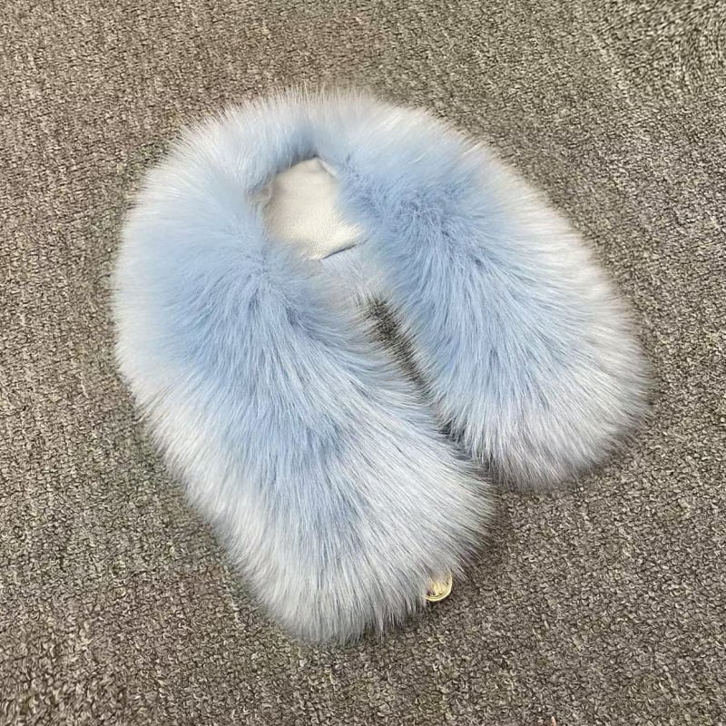 Ink műszőrmés galléros sál, kötött nejlonból, meleg téli kiegészítő, 12 cm szélesség