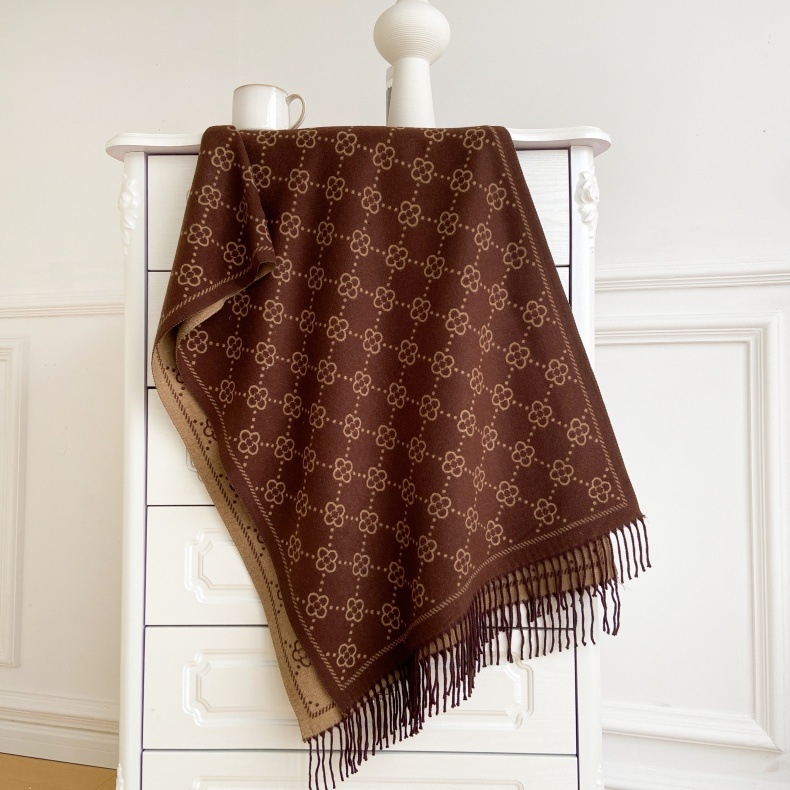 Šal od umjetnog kašmira, warp pletenica, jacquard, mješavina poliestera i pamuka, topao i otporan na prašinu