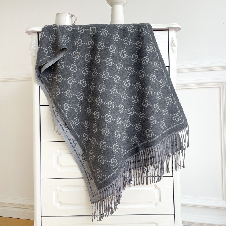 Šal od umjetnog kašmira, warp pletenica, jacquard, mješavina poliestera i pamuka, topao i otporan na prašinu