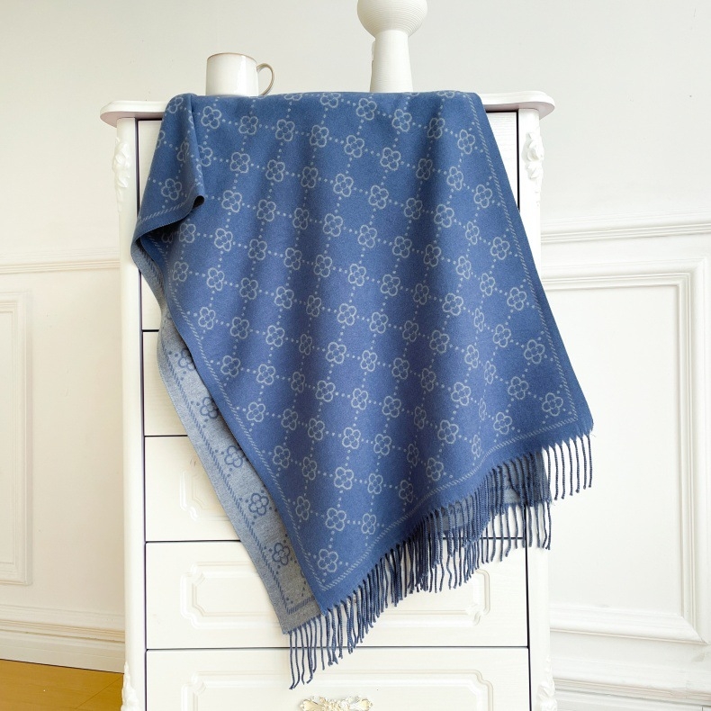 Šal od umjetnog kašmira, warp pletenica, jacquard, mješavina poliestera i pamuka, topao i otporan na prašinu