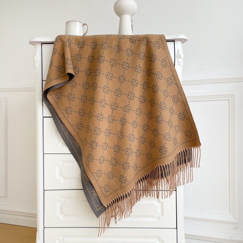 Šal od umjetnog kašmira, warp pletenica, jacquard, mješavina poliestera i pamuka, topao i otporan na prašinu