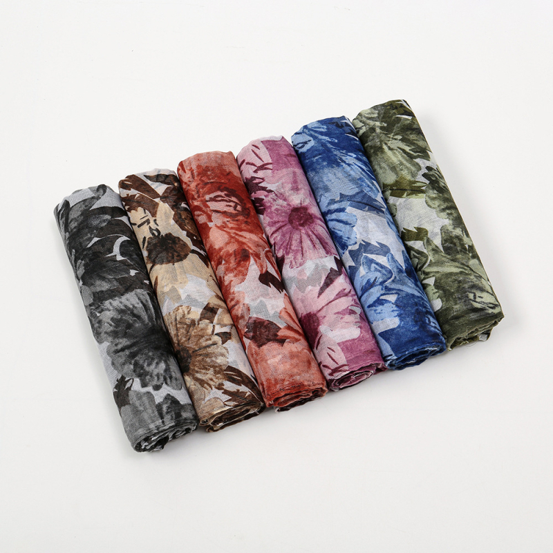 Šal s Bali pređe s floralnim uzorkom, za žene (warp knitting; topao; zaštita od sunca; četiri sezone; 100% poliester)