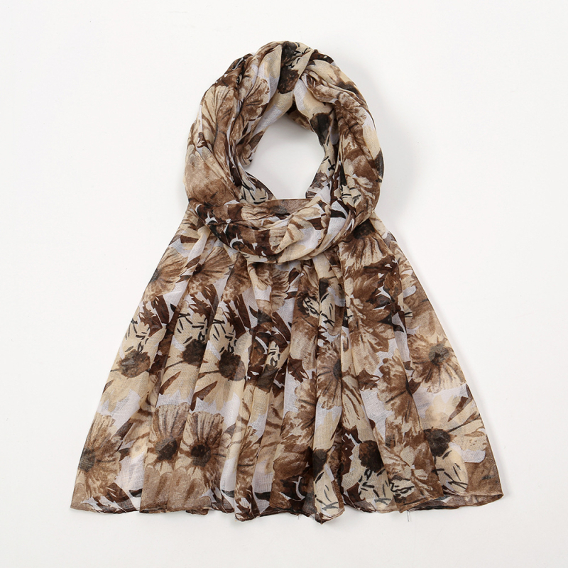 Šal s Bali pređe s floralnim uzorkom, za žene (warp knitting; topao; zaštita od sunca; četiri sezone; 100% poliester)