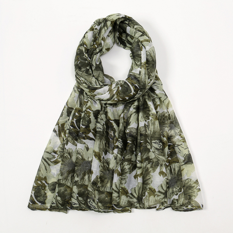 Šal s Bali pređe s floralnim uzorkom, za žene (warp knitting; topao; zaštita od sunca; četiri sezone; 100% poliester)