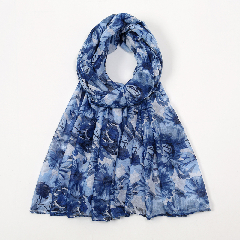 Šal s Bali pređe s floralnim uzorkom, za žene (warp knitting; topao; zaštita od sunca; četiri sezone; 100% poliester)