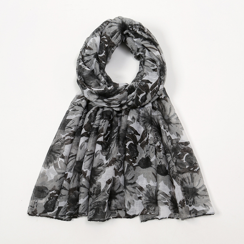 Šal s Bali pređe s floralnim uzorkom, za žene (warp knitting; topao; zaštita od sunca; četiri sezone; 100% poliester)