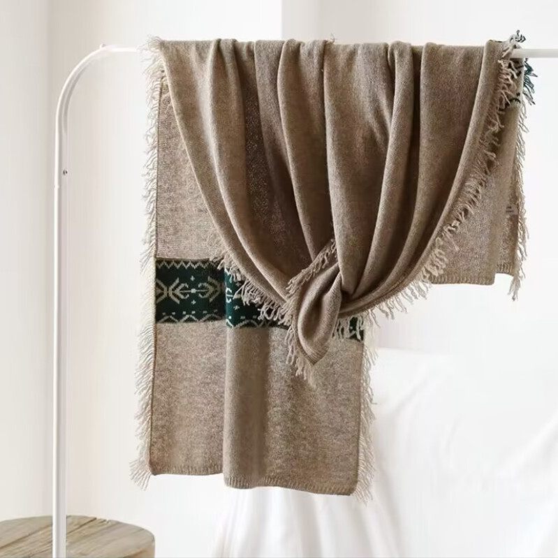 Jinghuo pastoral jacquard kasmír sál és nagy sál, dupla használat, lyukas toll- és levélmintázat, tavasszal viselhető, 2021 nyárra listázva