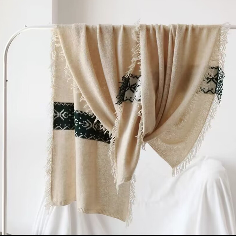 Jinghuo pastoral jacquard kasmír sál és nagy sál, dupla használat, lyukas toll- és levélmintázat, tavasszal viselhető, 2021 nyárra listázva