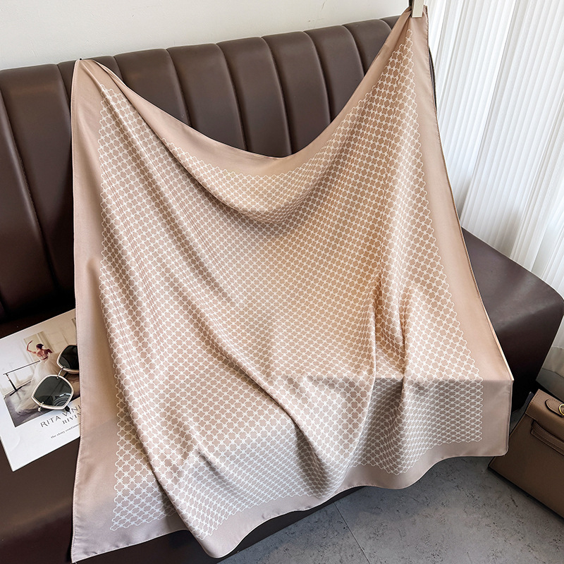 Θερινό γυναικείο τετράγωνο φουλάρι σε κορεατικό στυλ με ελαφριά πολυτέλεια, εκτύπωση, Hangzhou πολυεστερ Twill, έναρξη άνοιξης 2025