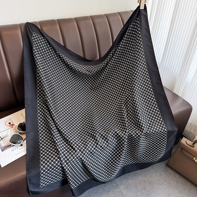 Θερινό γυναικείο τετράγωνο φουλάρι σε κορεατικό στυλ με ελαφριά πολυτέλεια, εκτύπωση, Hangzhou πολυεστερ Twill, έναρξη άνοιξης 2025