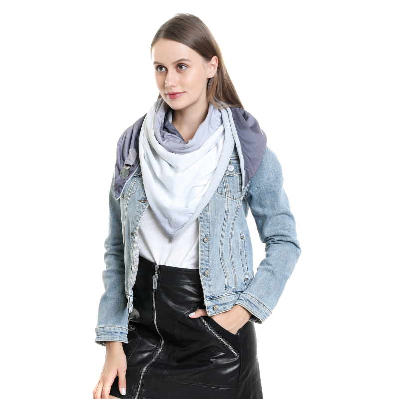 Saly Baby Prilagodljivi šal s gumbima, karirani uzorak, trokuti oblik, akrilna/lažna vuna, warp pletenje, topao, zima/jesen